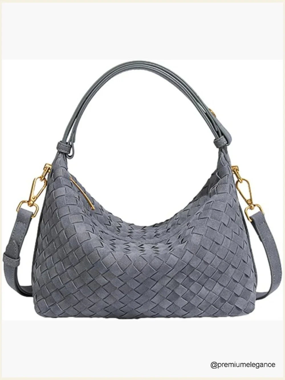 Faux Suede Woven Tote Shoulder Bag Hobo Satchel Crossbody Purse